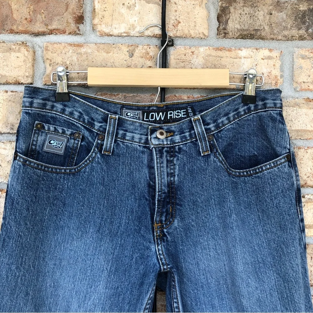 Cruel Girl 💯 % Cotton Low Rise Slim Blue Wash Jeans 11 Regular - Picture 4 of 15